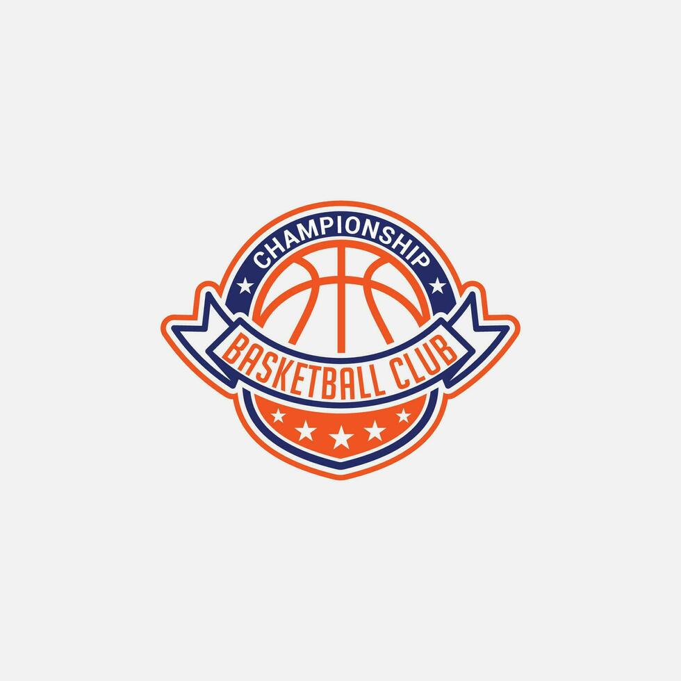 basketboll logotyp bricka och klistermärke vektor