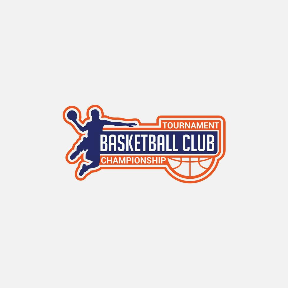 basketboll logotyp bricka och klistermärke vektor