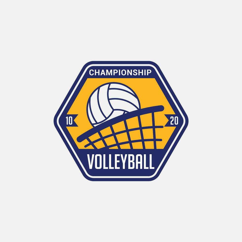 volleyboll logotyp bricka och klistermärke vektor