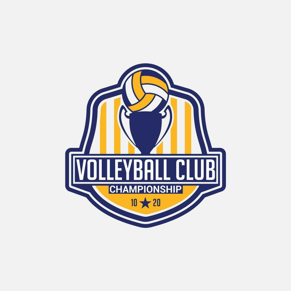 volleyboll logotyp bricka och klistermärke vektor