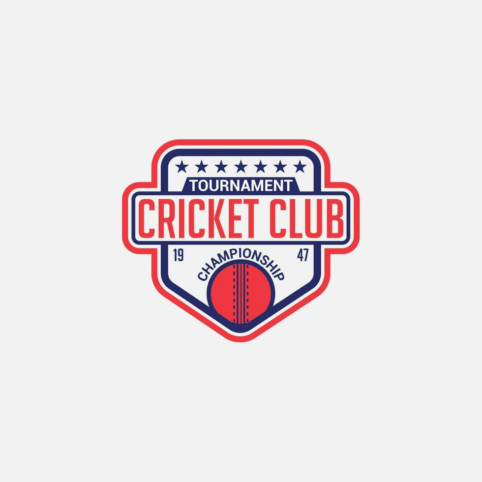 cricket logotyp bricka och klistermärke vektor