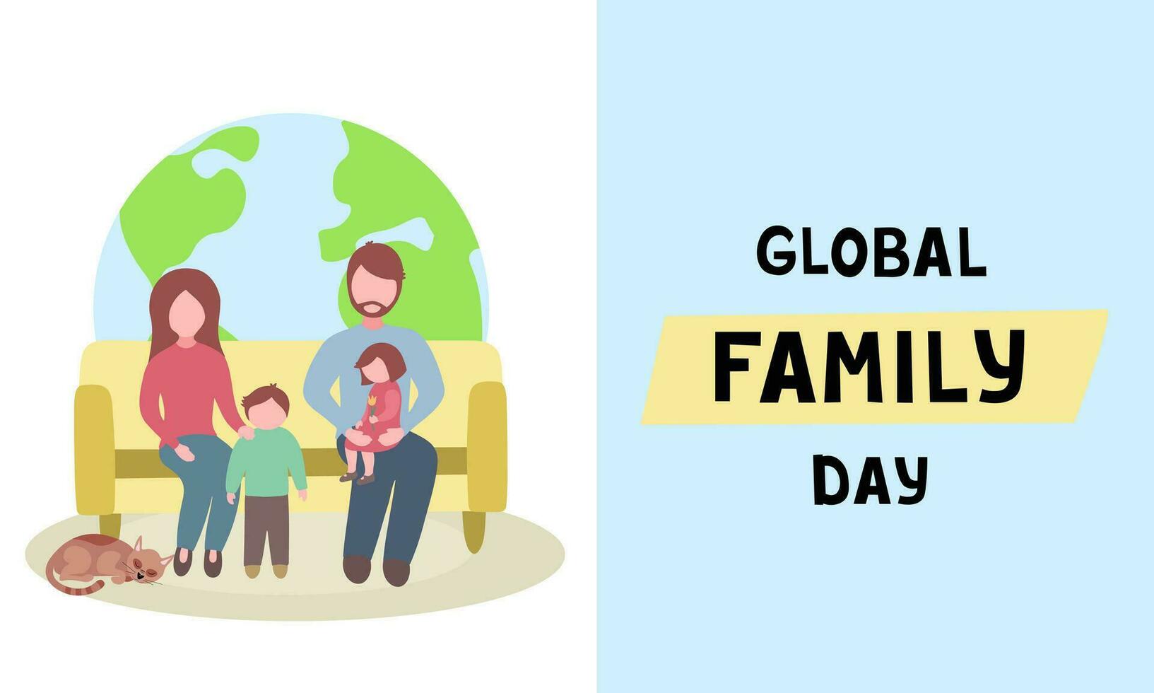 global familj dag firande. illustration för utskrift, bakgrunder, omslag och förpackning. bild kan vara Begagnade för hälsning kort, affischer, klistermärken och textil. isolerat på vit bakgrund. vektor