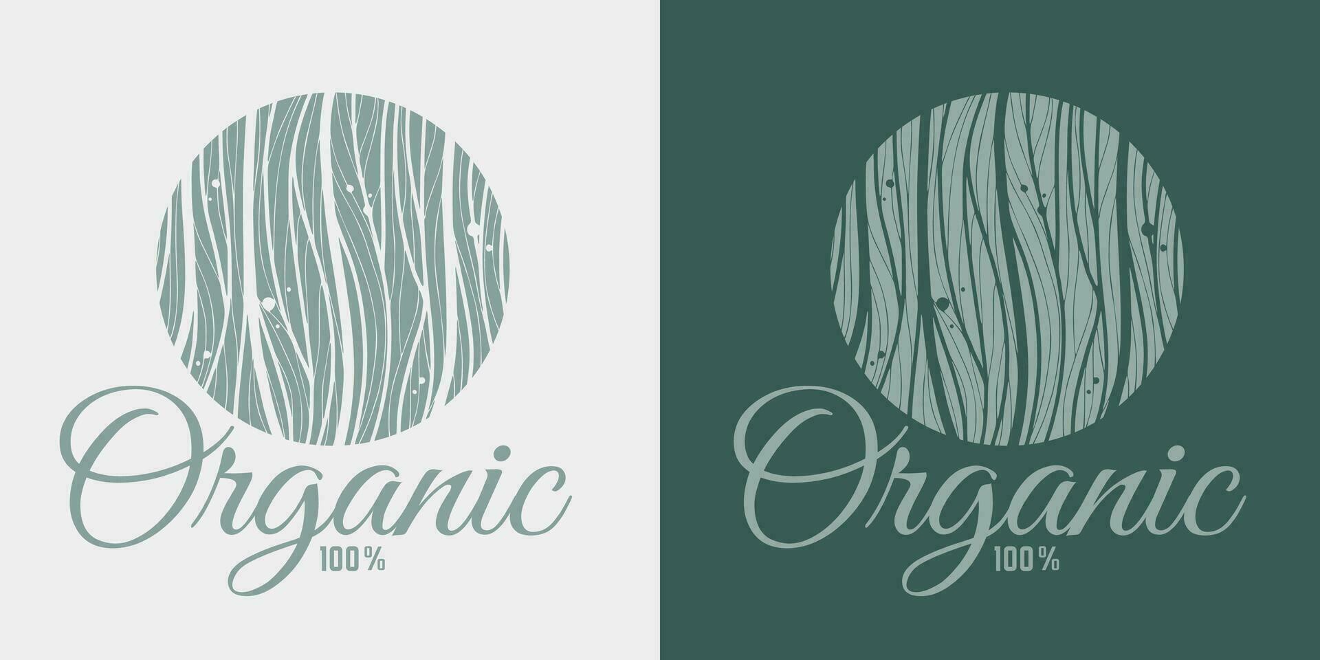 organisk hälsa naturlig vegan ekologi produkt logotyp vektor