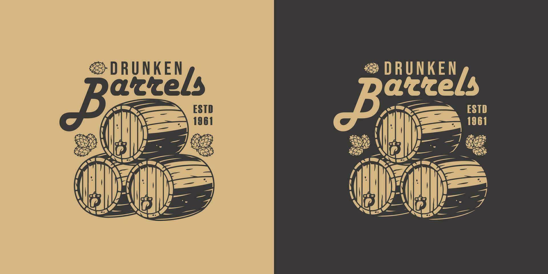 Bier Fass zum Bar. Design mit Fass zum Brauerei vektor