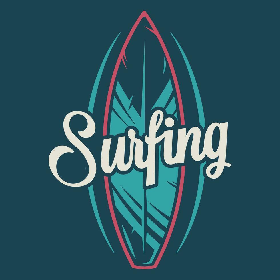 surfingbräda surfing sommar skriva ut. hawaii styrelse logotyp vektor