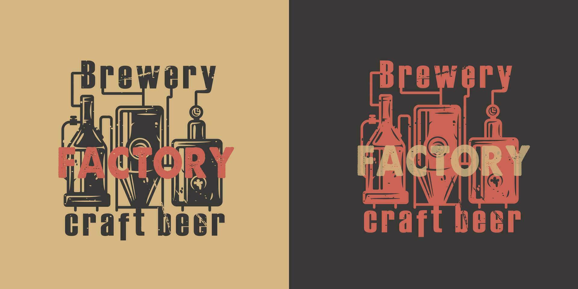 Kunst Bier Brauerei, Brauerei Fabrik Emblem oder Logo vektor