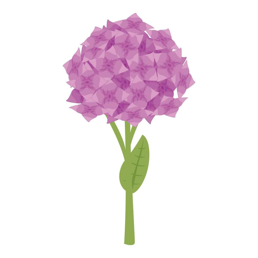 Hortensie Blume Symbol Karikatur Vektor. Blumen- blühen vektor