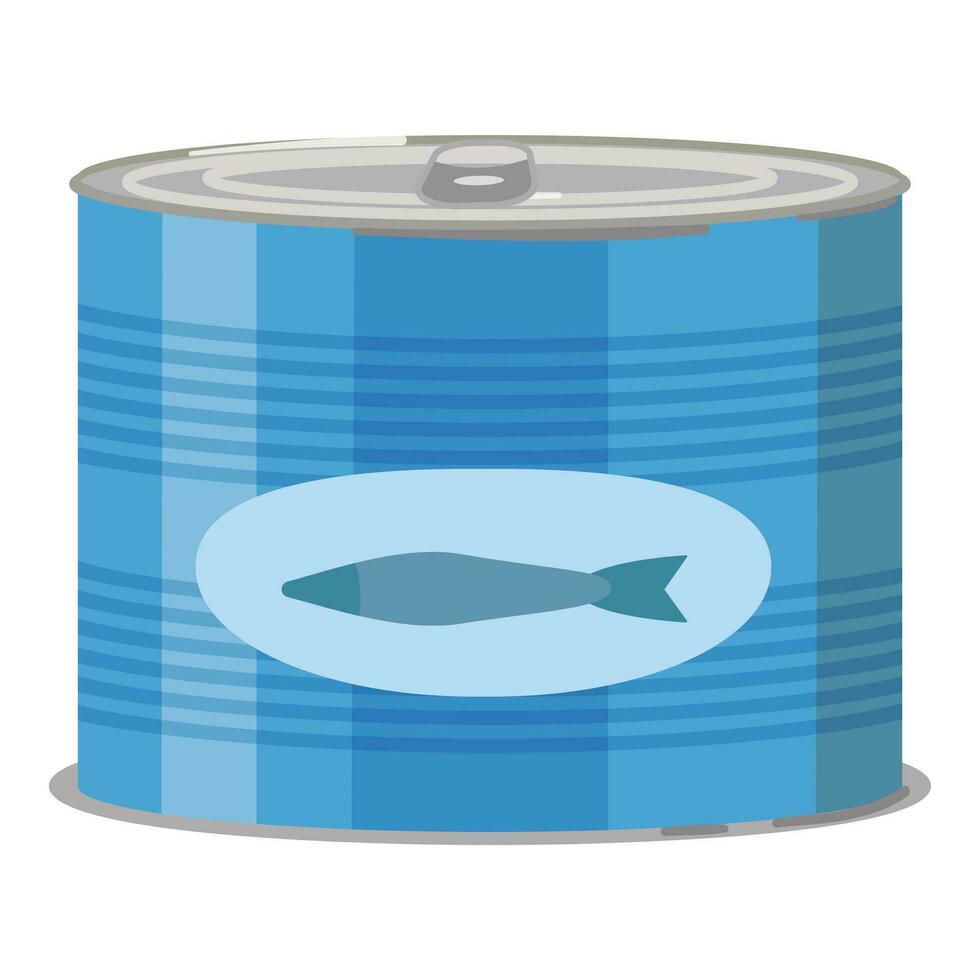 Fisch Zinn können Symbol Karikatur Vektor. Pack Etikette Dosen- vektor