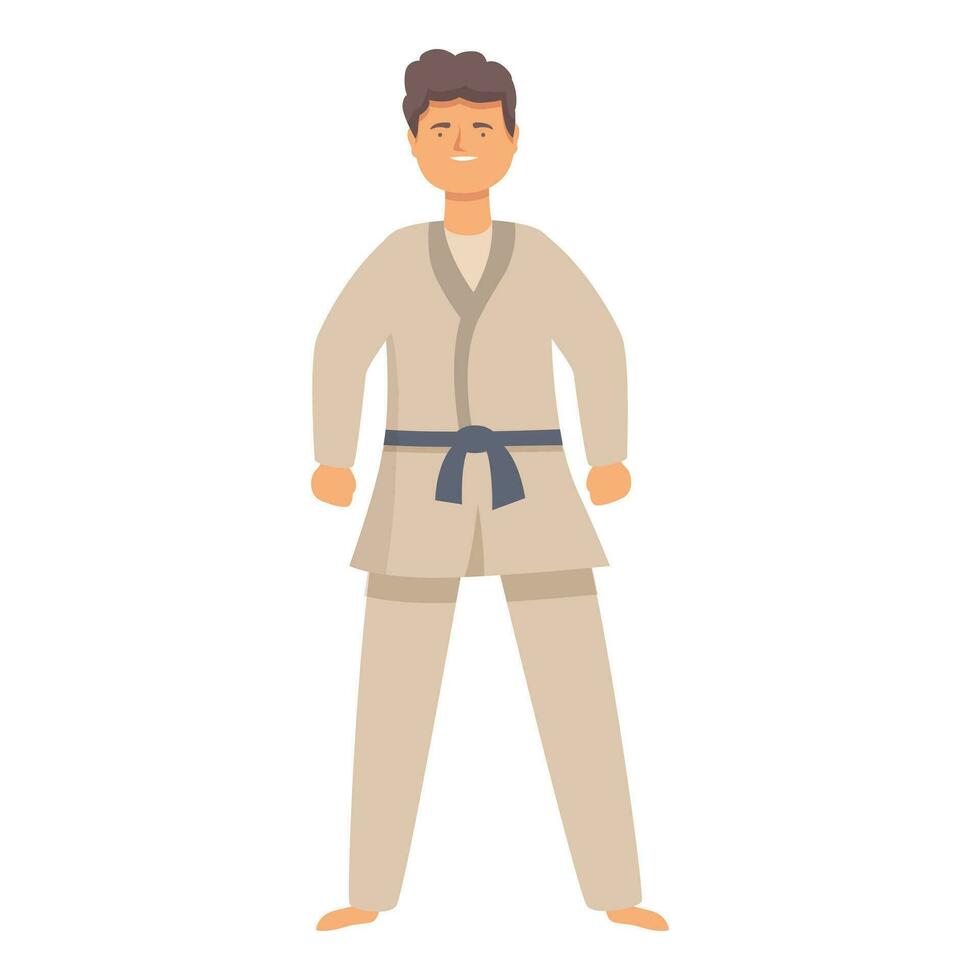 Karate Junge Symbol Karikatur Vektor. Schule Trainer Fitnessstudio vektor