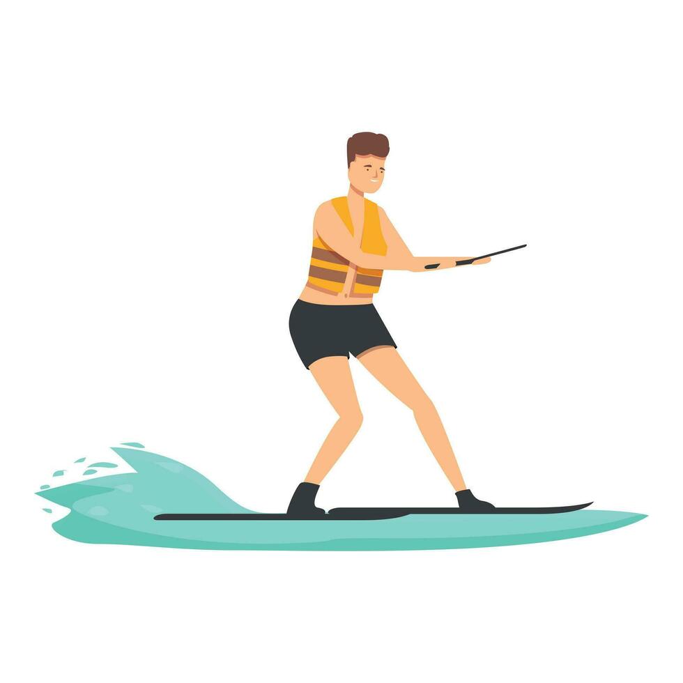 schnell Wasser Skifahren Symbol Karikatur Vektor. Ozean Welle Fahrer vektor