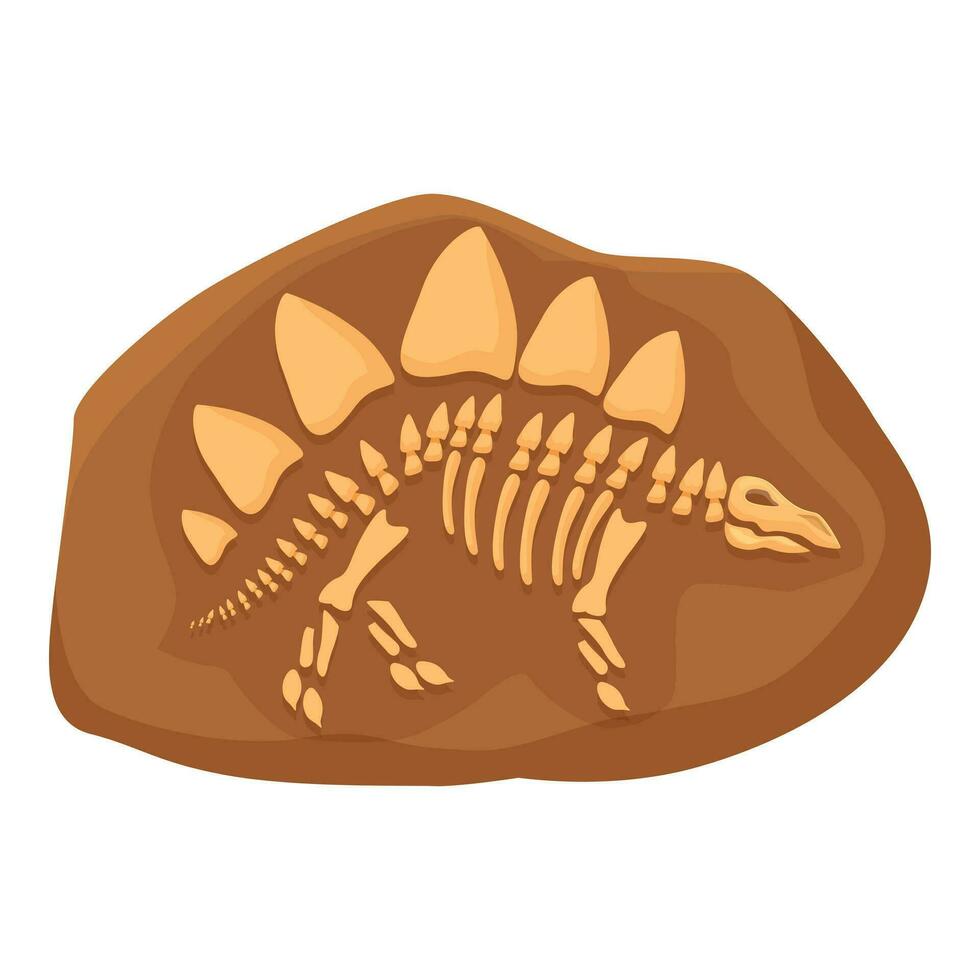 Dinosaurier Fossil Natur Symbol Karikatur Vektor. Evolution Schlamm Schicht vektor