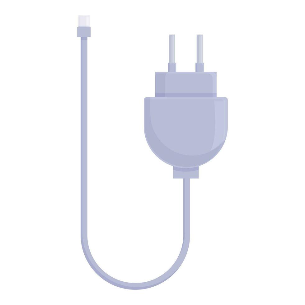 Draht Ladegerät USB Kabel Symbol Karikatur Vektor. niedrig Energie vektor