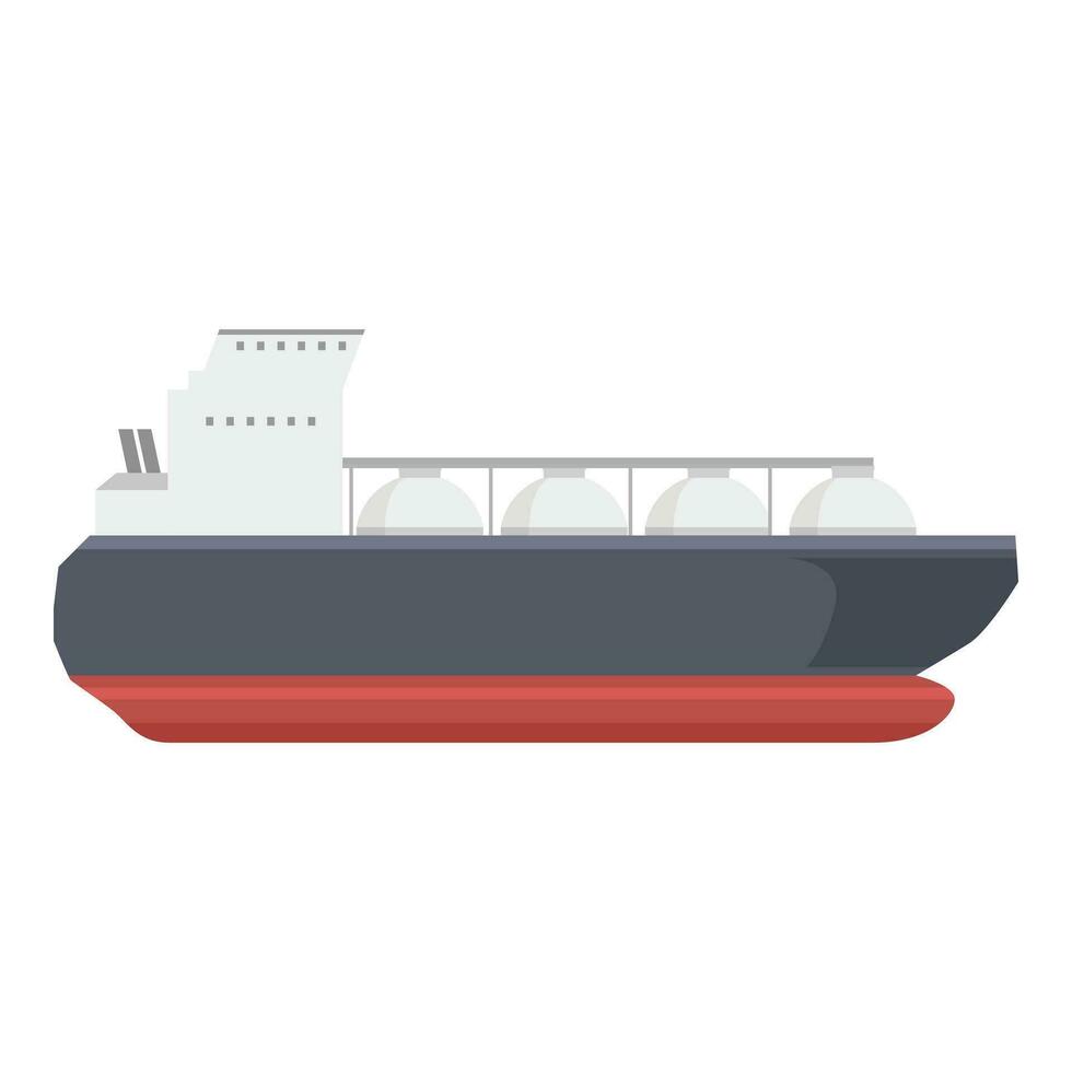 klein Gas Träger Schiff Symbol Karikatur Vektor. Treibstoff Panzer vektor