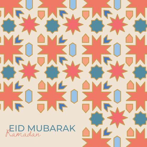 Arabisk Mosaic Med Eid Mubarak Lettering vektor