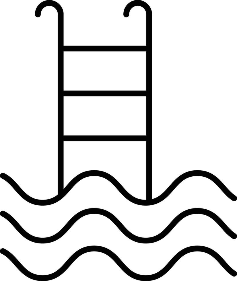 Schwimmen Schwimmbad Gliederung Vektor Illustration Symbol