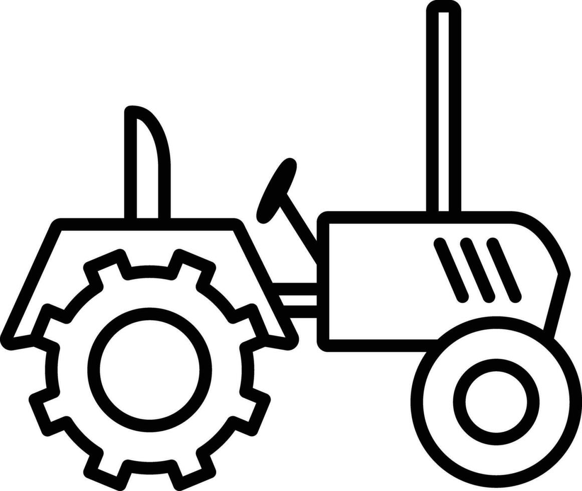 outdt ractor Gliederung Vektor Illustration Symbol