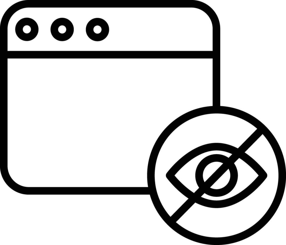 ausblenden Webseite Gliederung Vektor Illustration Symbol