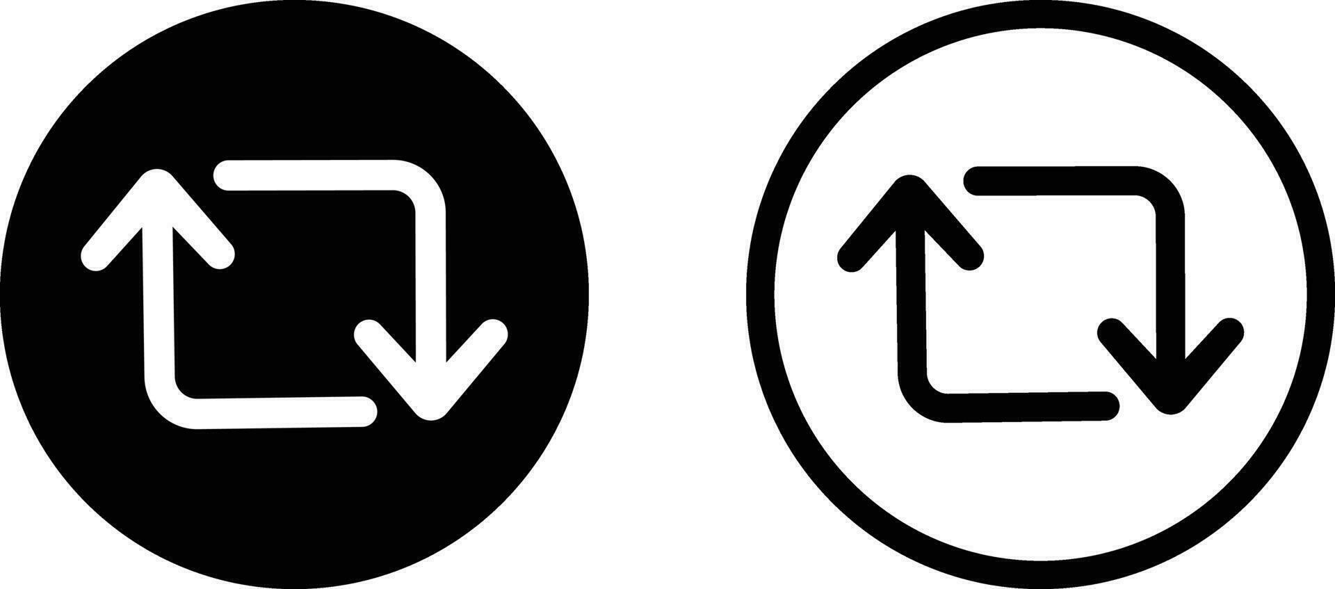 retweet Symbol einstellen im zwei Stile . Erneut veröffentlichen Symbol Vektor . Teilen Post Symbol