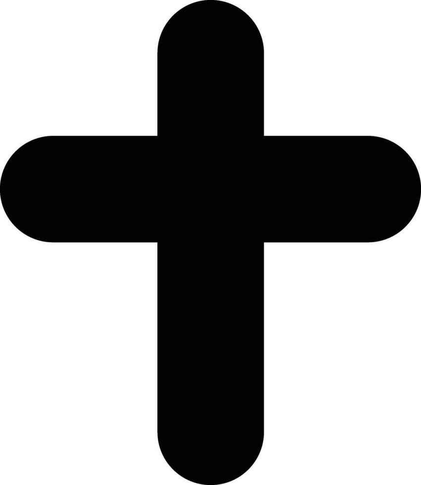 gerundet gefüllt Kreuz Symbol. vektor