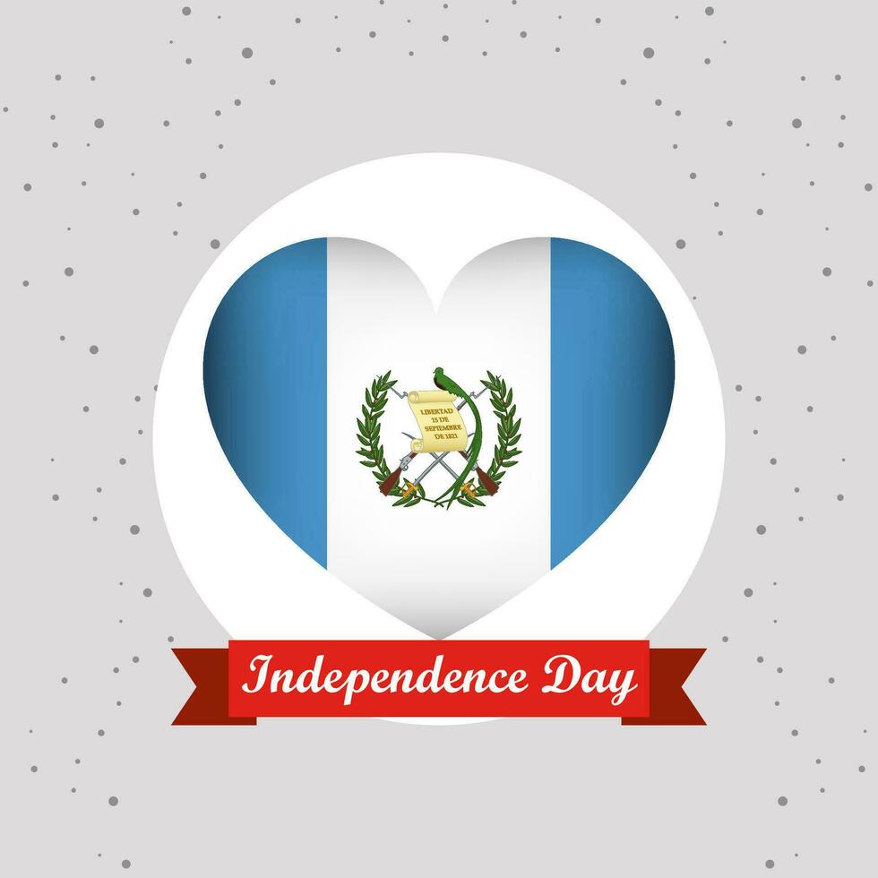 guatemala oberoende dag med hjärta emblem design vektor