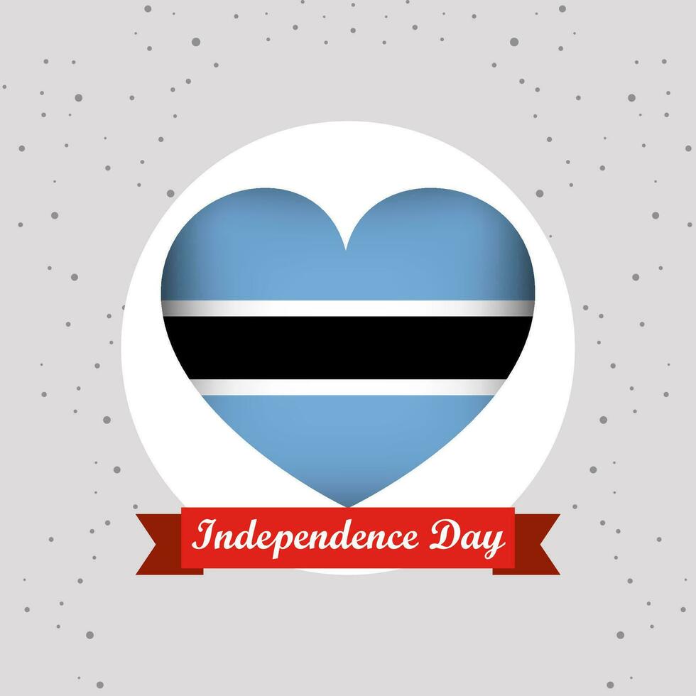 Botswana Unabhängigkeit Tag mit Herz Emblem Design vektor
