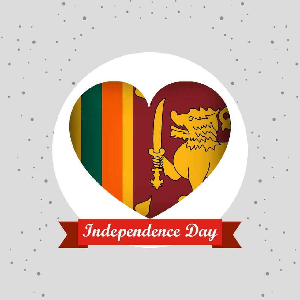 sri Lanka Unabhängigkeit Tag mit Herz Emblem Design vektor