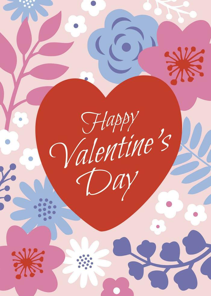 Valentinsgrüße Tag Gruß Karte mit Herzen. Lager Illustration vektor