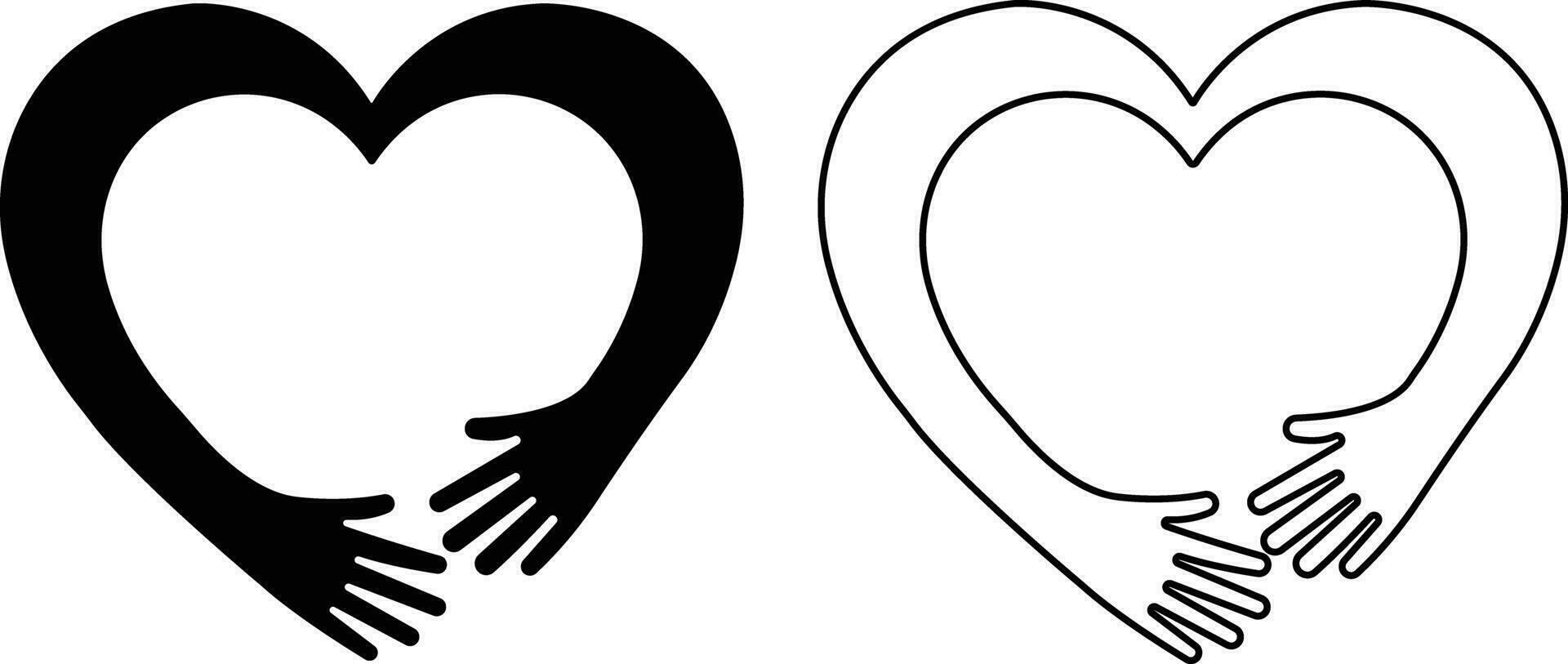 kramas vapen i form av hjärta ikon i platt. isolerat på framställning vapen innehav kärlek tecken kramade eller vård kram omfamning av vänner relation. vektor för appar, hemsida