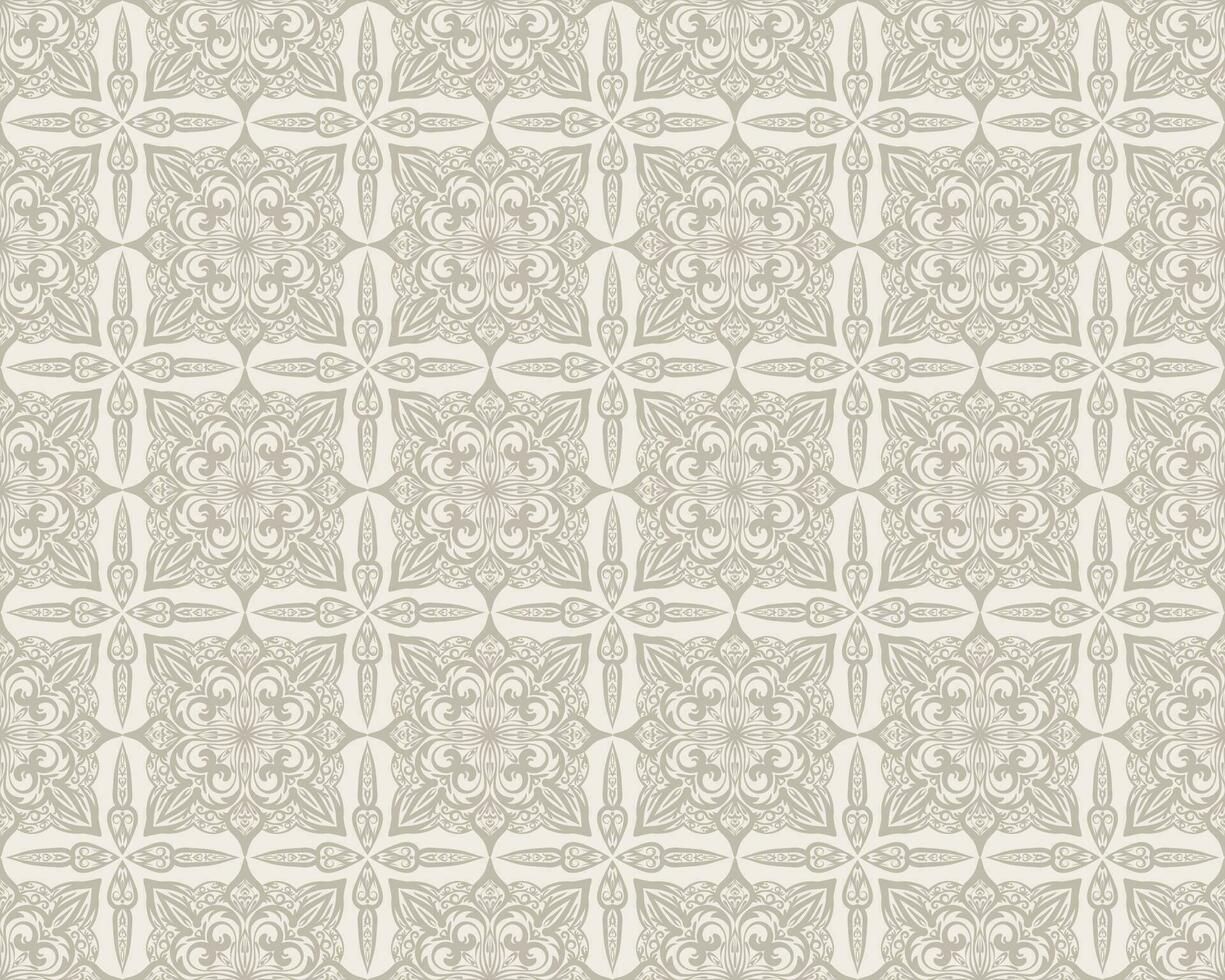 sömlös mönster med klassisk prydnad. beige bakgrund med victorian ornament för tyg, keramisk kakel, tapeter, design. textil- skriva ut för arabicum scarf vektor