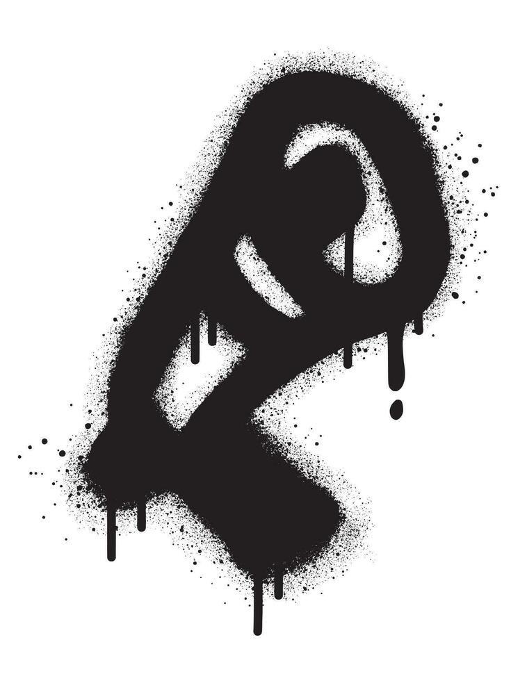 spray målad graffiti megafon ikon sprutas isolerat med en vit bakgrund. vektor illustration.