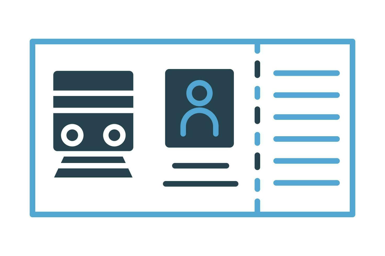 Zug Fahrkarte Symbol. Symbol verbunden zu Fahrkarte zum Zug Reise. Duotone Symbol Stil. Element Illustration vektor