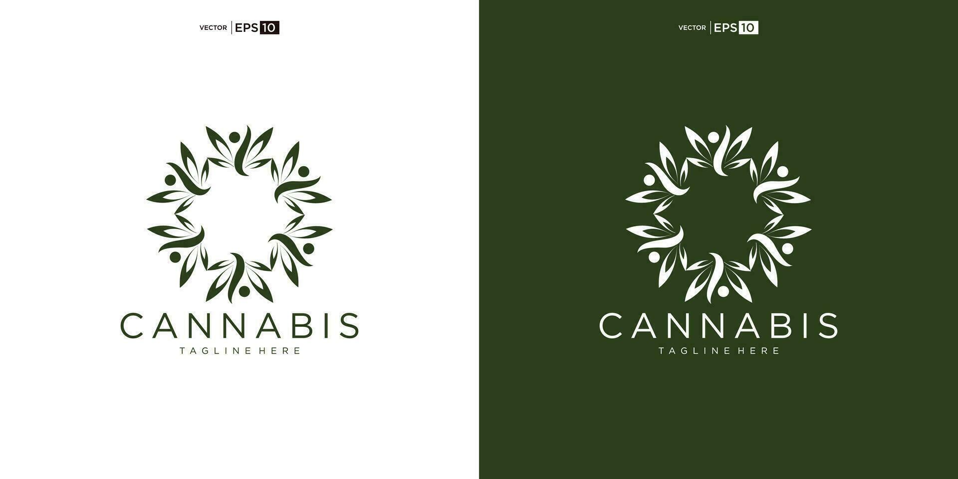 abstrakt Marihuana, Cannabis zum cbd Logo Design vektor