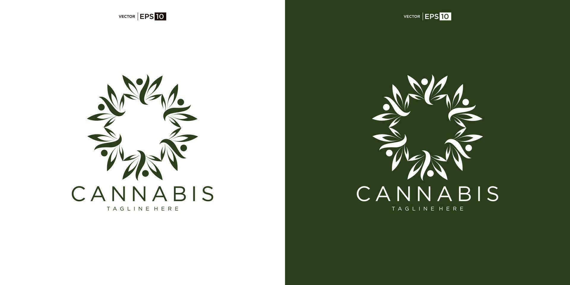 abstrakt marijuana, cannabis för cbd logotyp design vektor