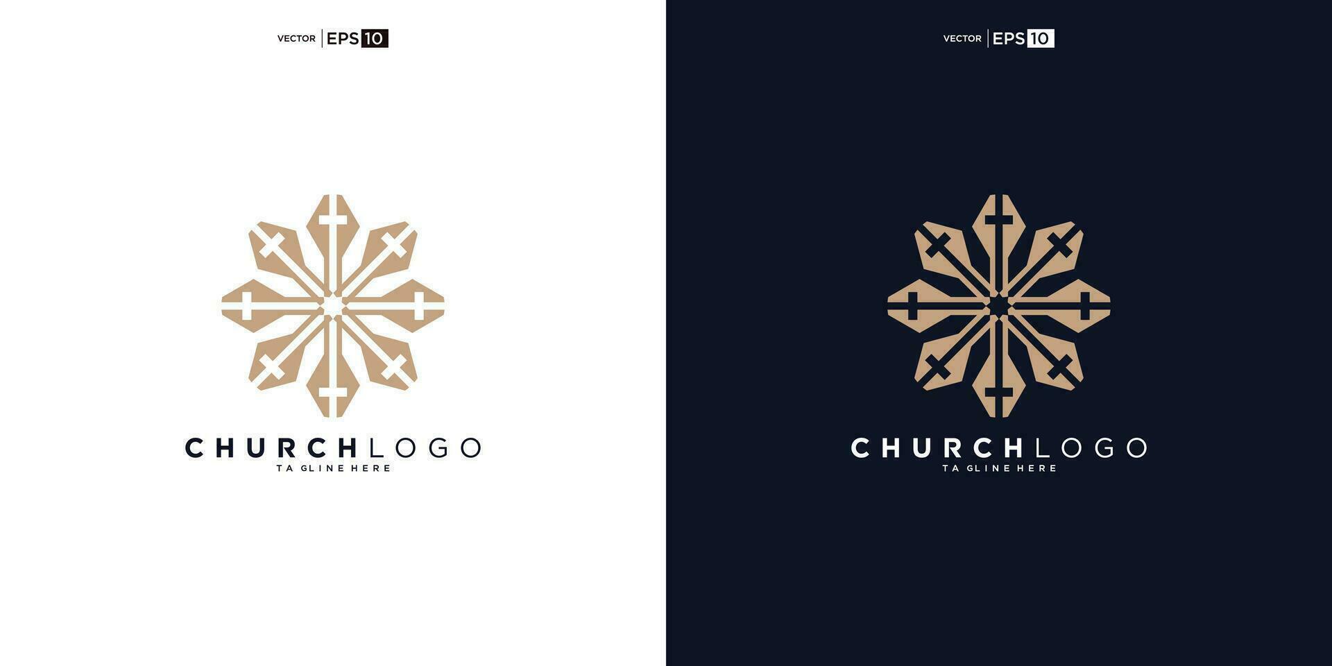 Kirche Logo Design, Inspiration Kirche Logo, Christian Logo Symbol Illustration. vektor