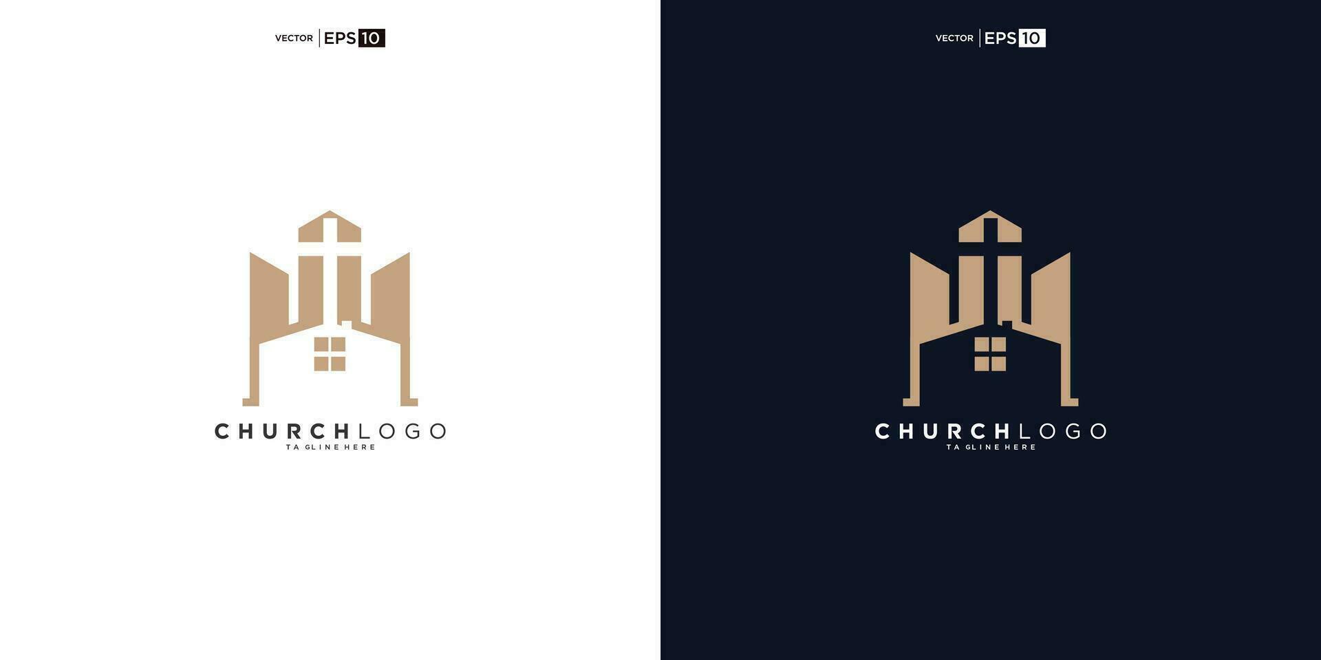 Kirche Christian mit bauen gestalten Logo Design vektor