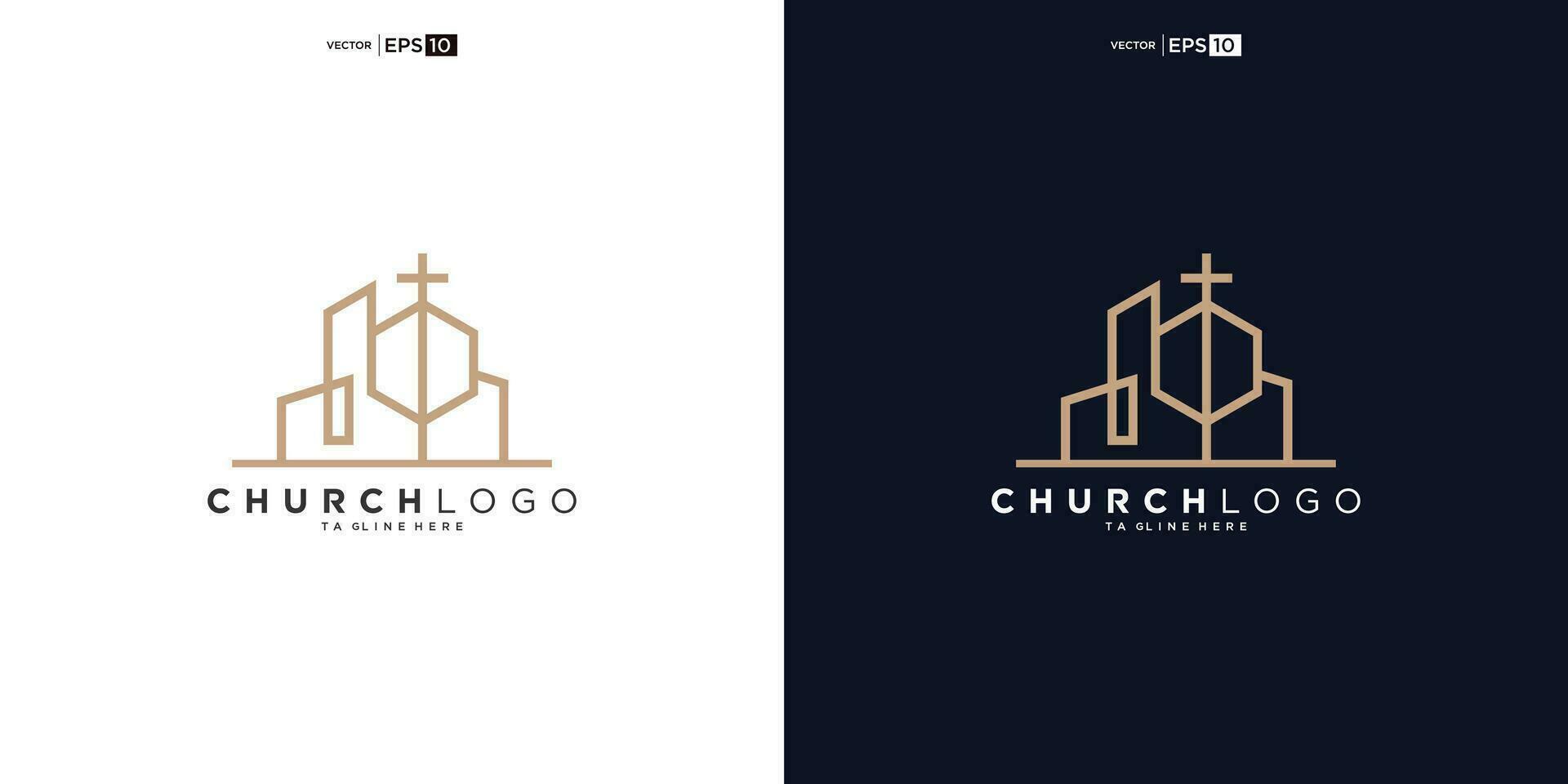 Kirche Christian mit bauen gestalten Logo Design vektor