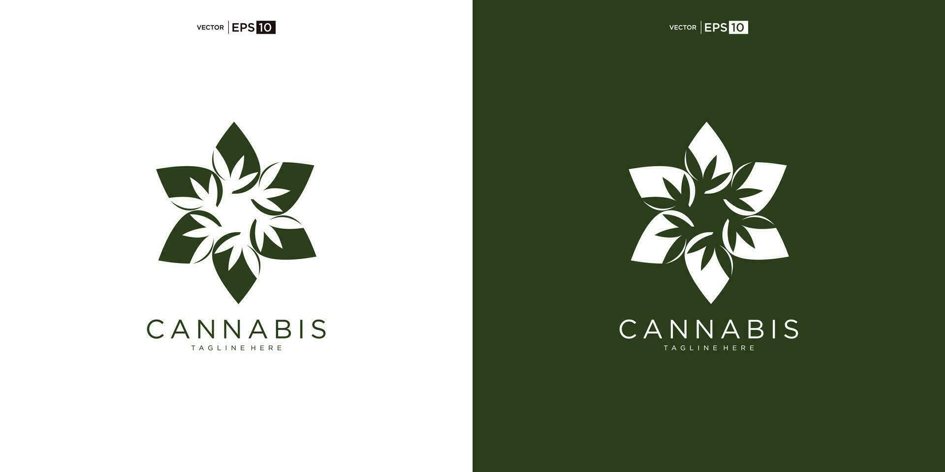 abstrakt Marihuana, Cannabis zum cbd Logo Design vektor
