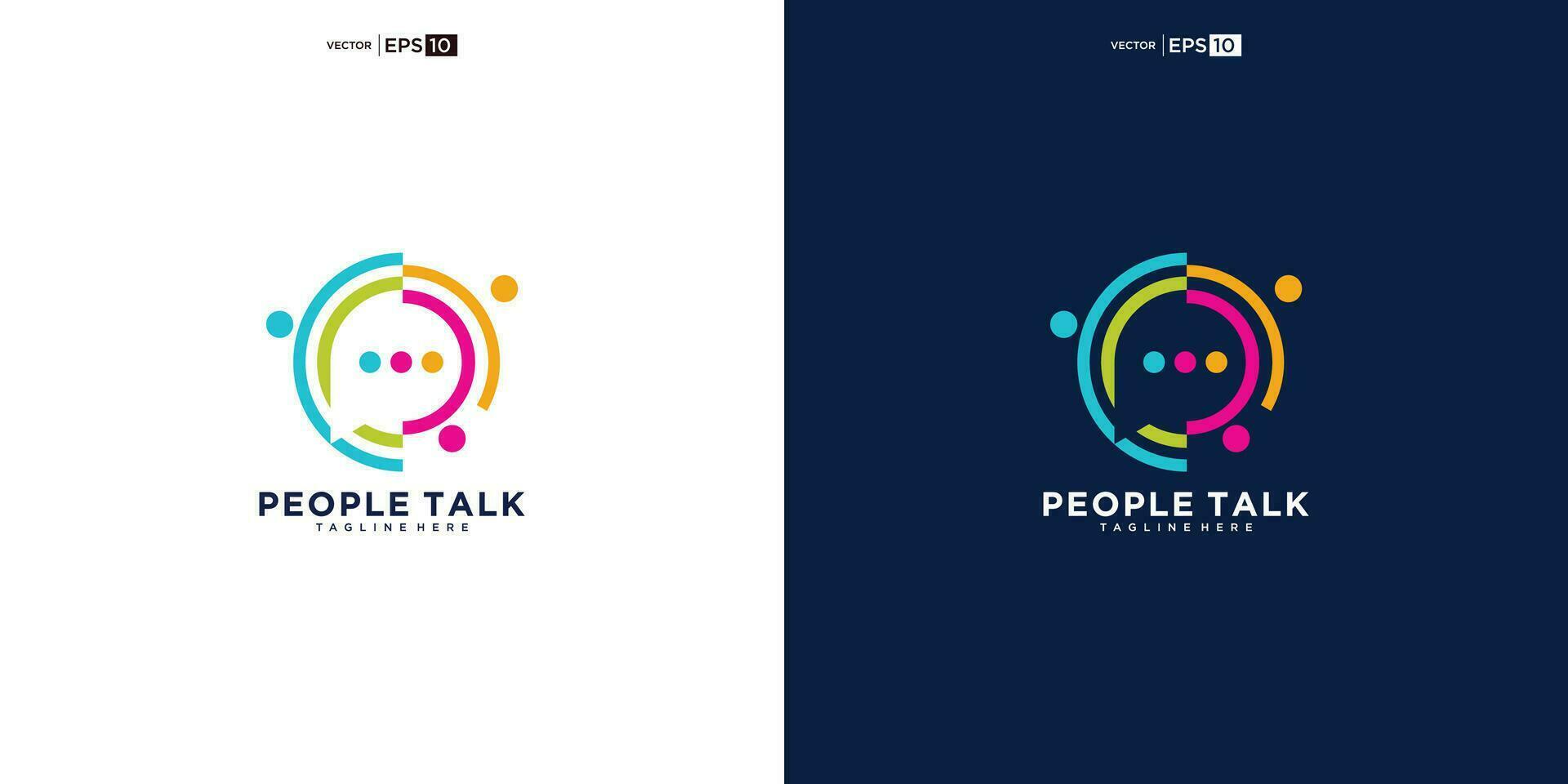 människor pratar med bubble chat logo design inspiration vektor