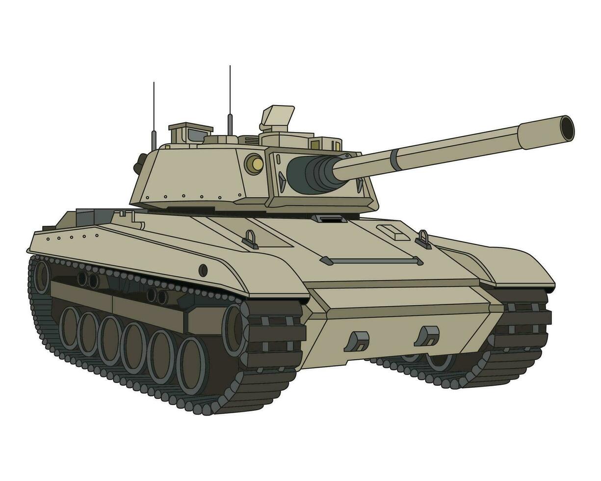 huvud slåss tank färg sida. sand kamouflage Färg. armerad stridande fordon. särskild militär transport. vektor