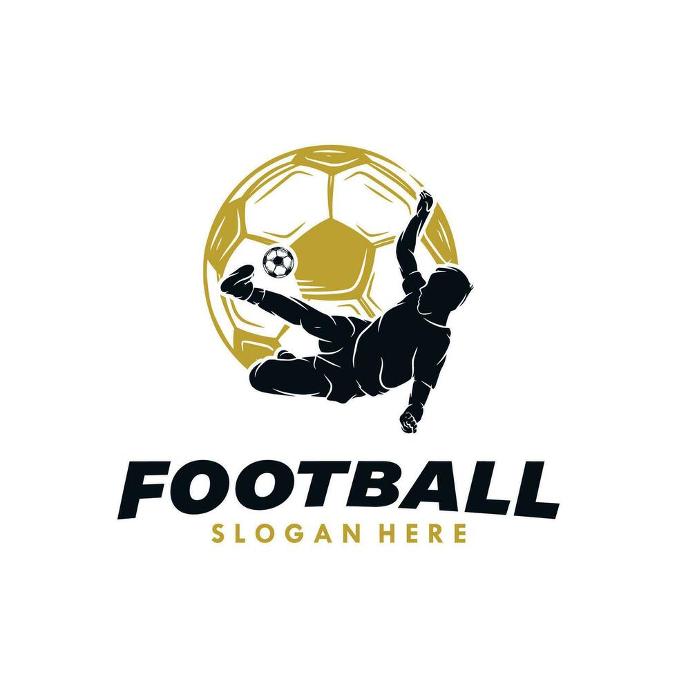 fotboll spelare logotyp design vektor illustration