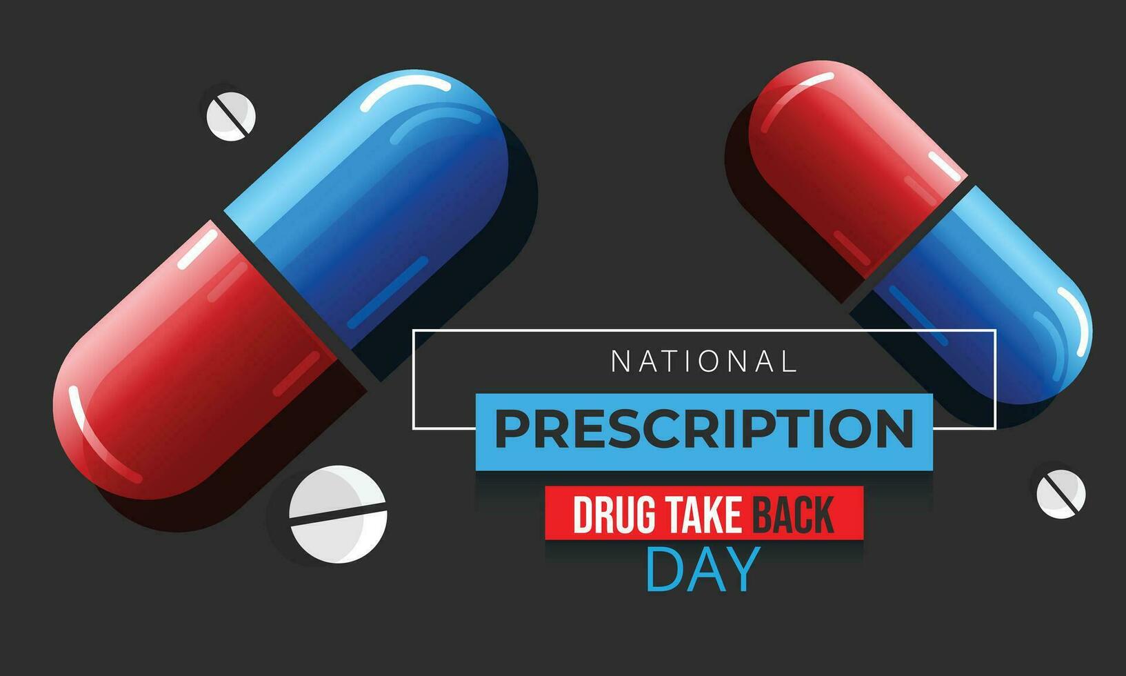 National Rezept Droge nehmen zurück Tag. Hintergrund, Banner, Karte, Poster, Vorlage. Vektor Illustration.