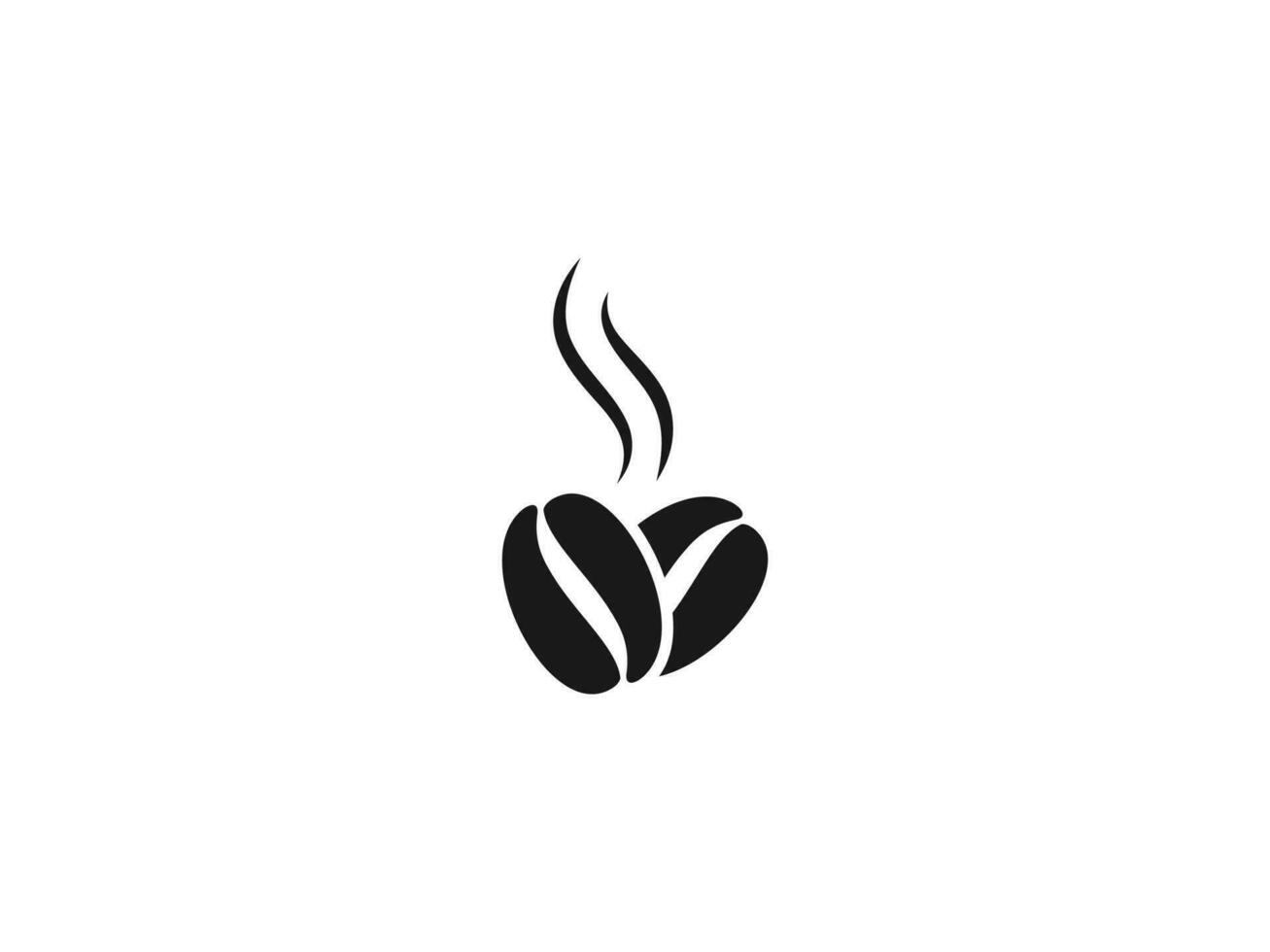 kaffe logotyp vektor illustration. kaffe bönor vektor ikon