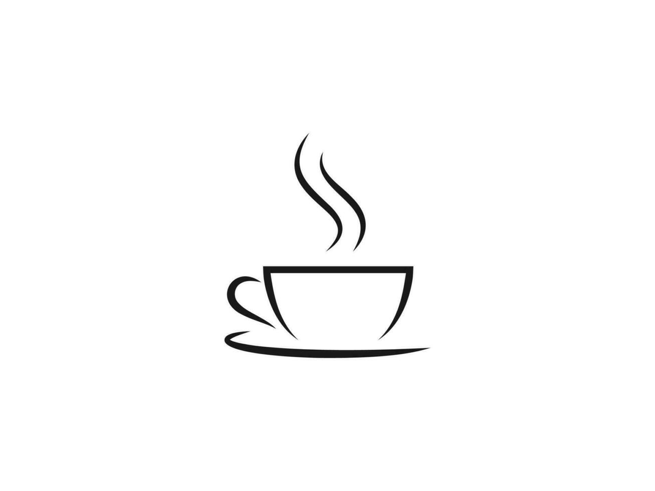 Kaffee Logo Vektor Illustration. Kaffee Tasse Vektor Symbol