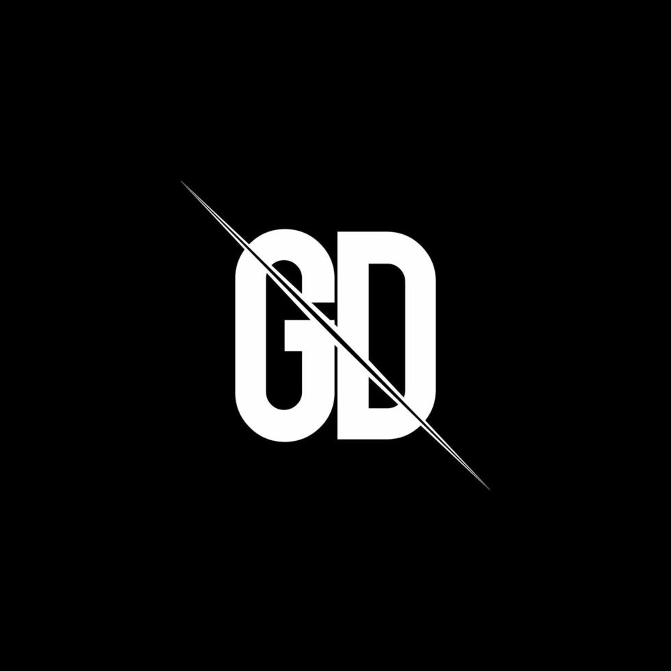 gd-Logo-Monogramm mit Slash-Design-Vorlage vektor