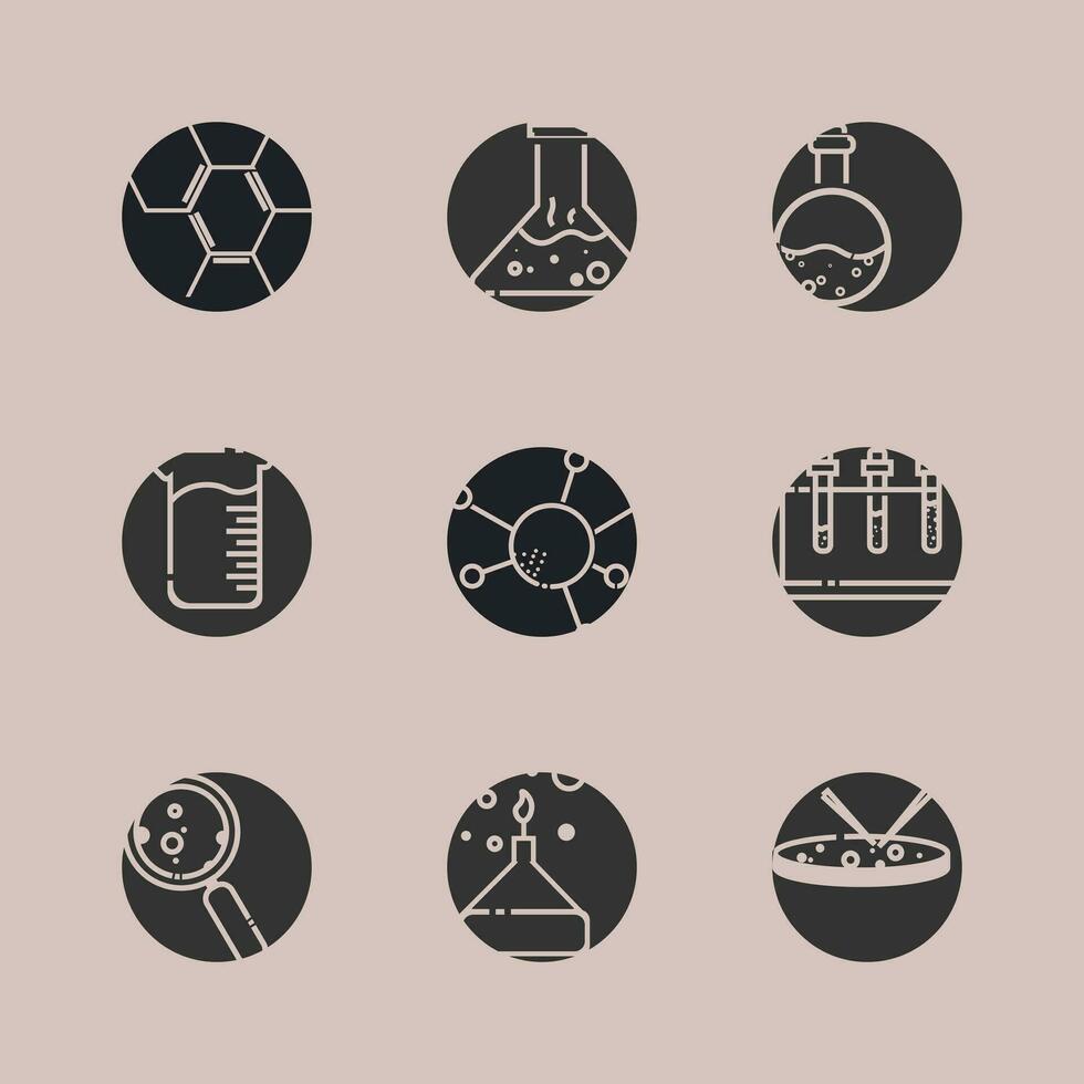 vetenskap ikoner uppsättning. vektor illustration. design element för webb och mobil applikationer.