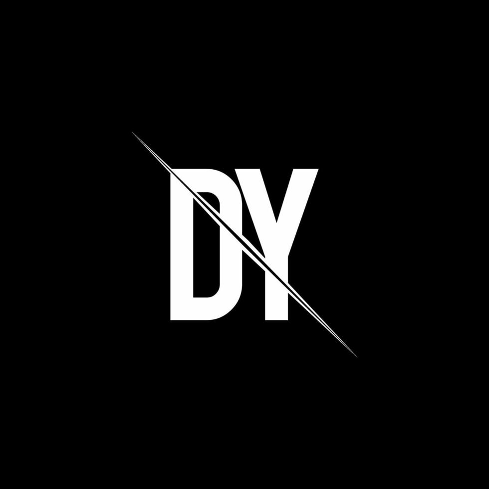 dy-Logo-Monogramm mit Slash-Design-Vorlage vektor
