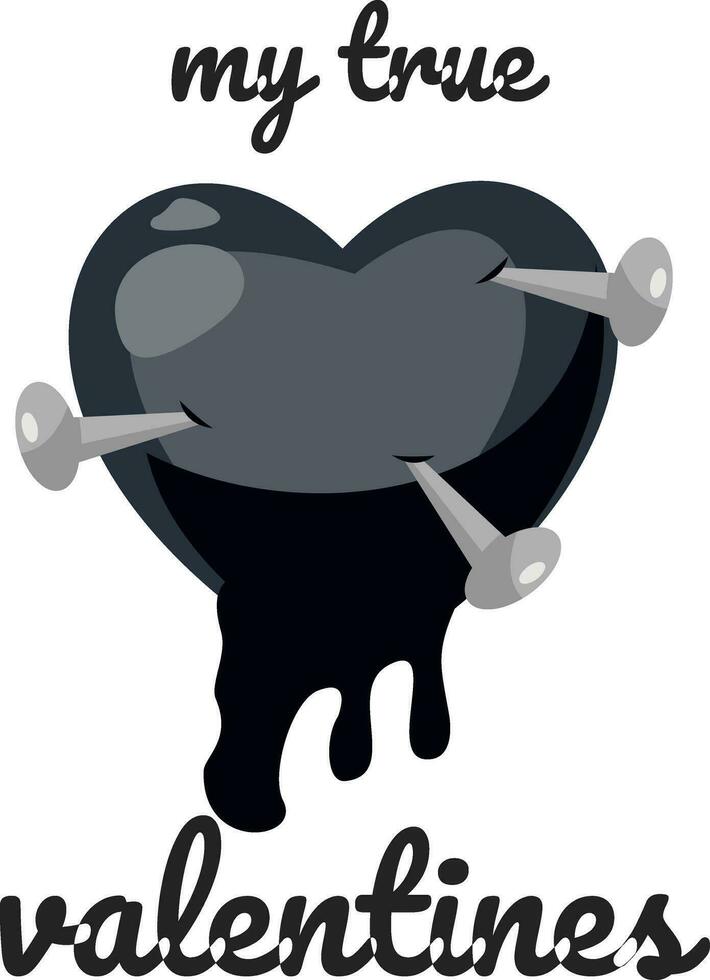 söt Lycklig valentines dag uppsättning. tecknad serie kärlek romantisk klistermärken element med hjärtan. hand dragen vektor illustration