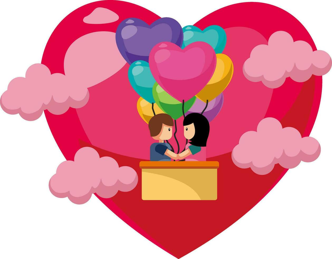 Liebe Paar umarmen, Valentinstag Tag Vektor Illustration.