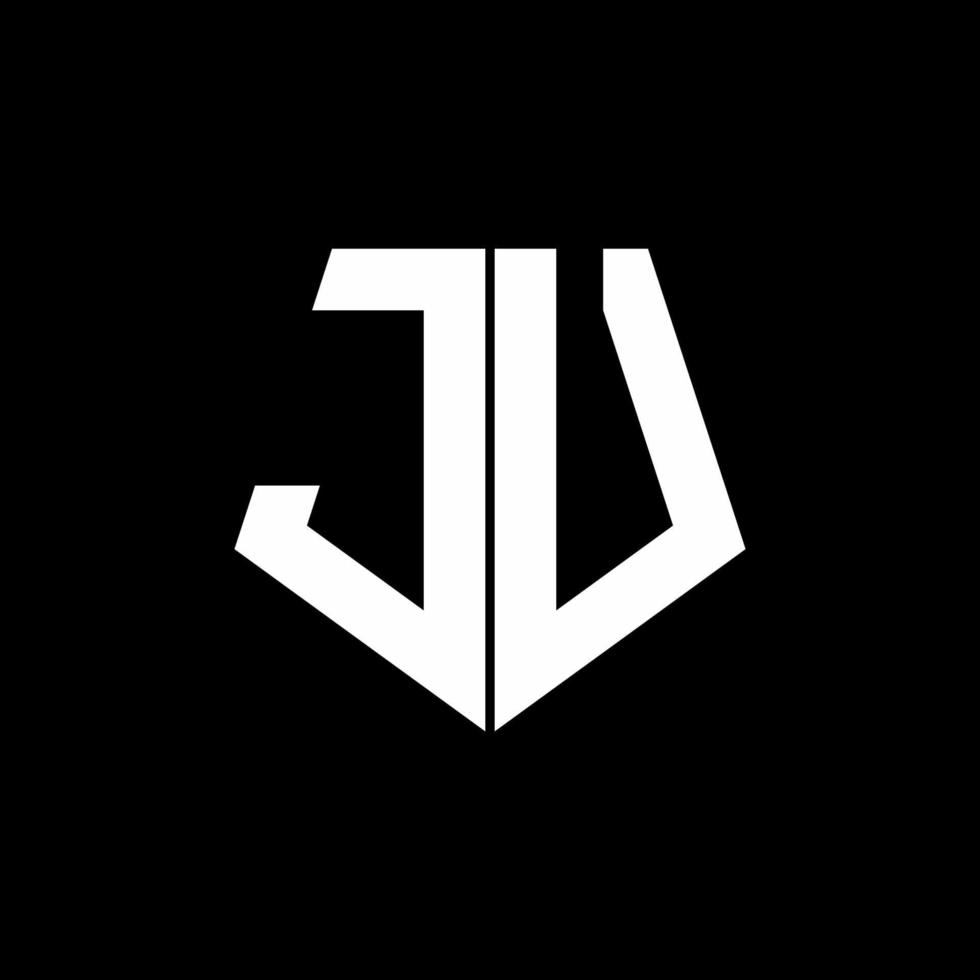 Ju-Logo-Monogramm mit Pentagon-Form-Design-Vorlage vektor