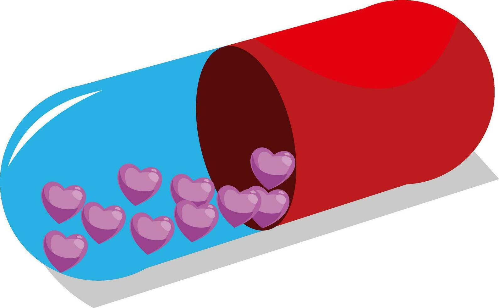 süß glücklich Valentinsgrüße Tag Satz. Karikatur Liebe romantisch Aufkleber Elemente mit Herzen. Hand gezeichnet Vektor Illustration